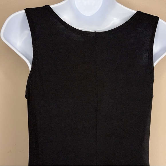 VINTAGE 90s SMALL KATHIE LEE DRESS BLACK MAXI SLEEVELESS STRETCH - Picture 8 of 12